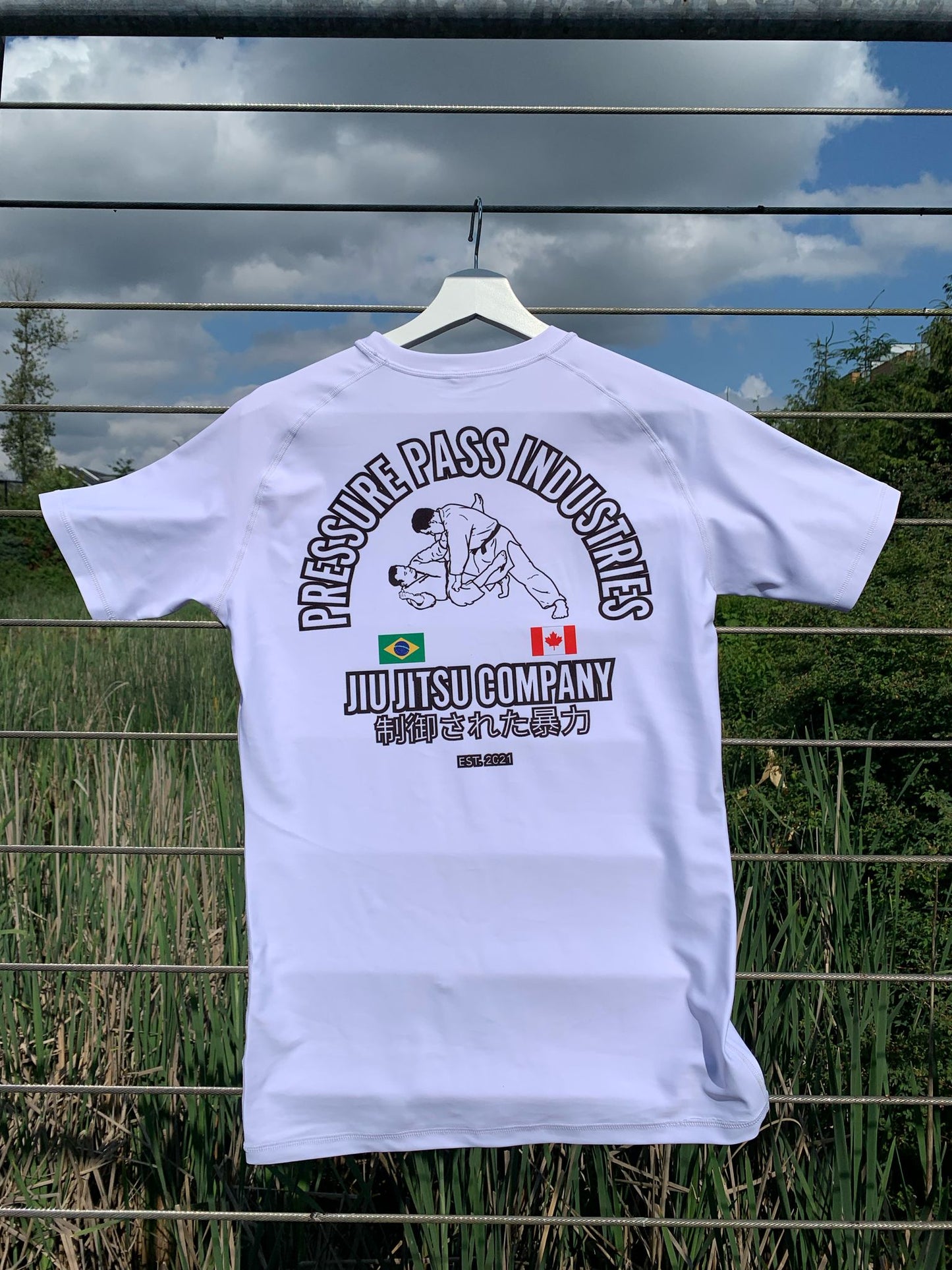 "Pressure" Short Sleeve Rashguard White