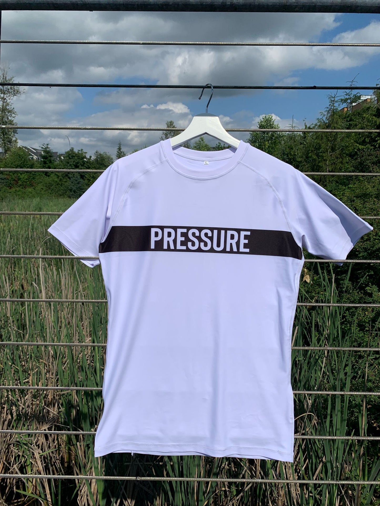 "Pressure" Short Sleeve Rashguard White