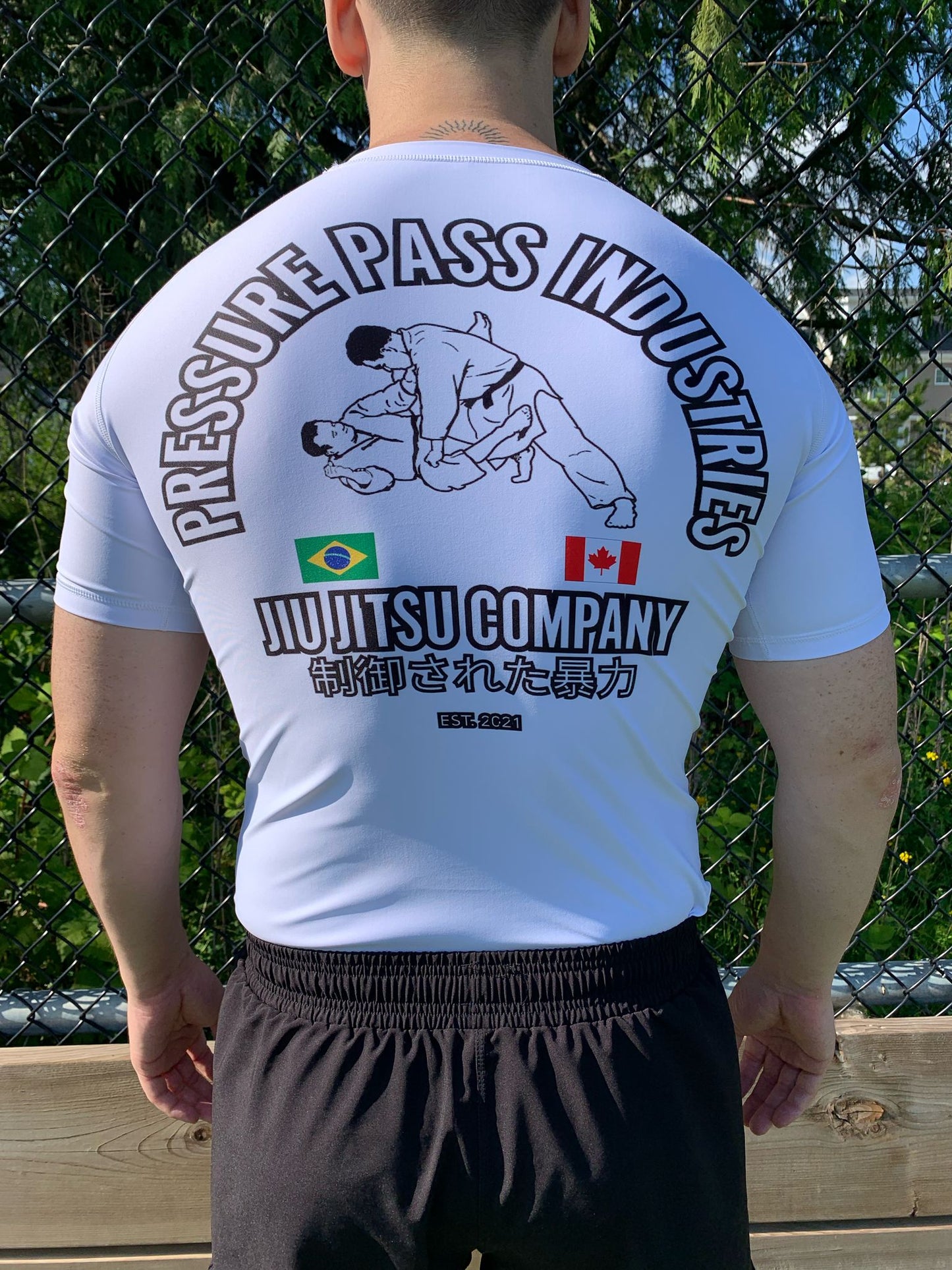 "Pressure" Short Sleeve Rashguard White
